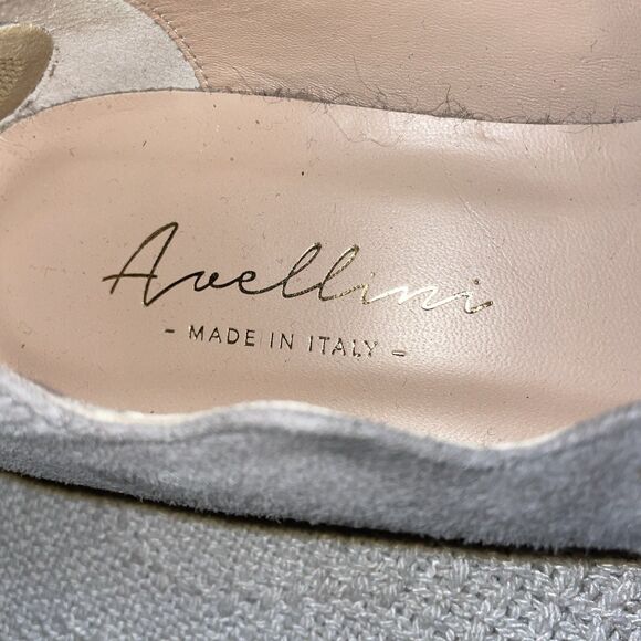 Avellini Women’s Dressy Flats Sz 39 U.S. 8 B Light Gray Suede Leather Going Out - Picture 2 of 12